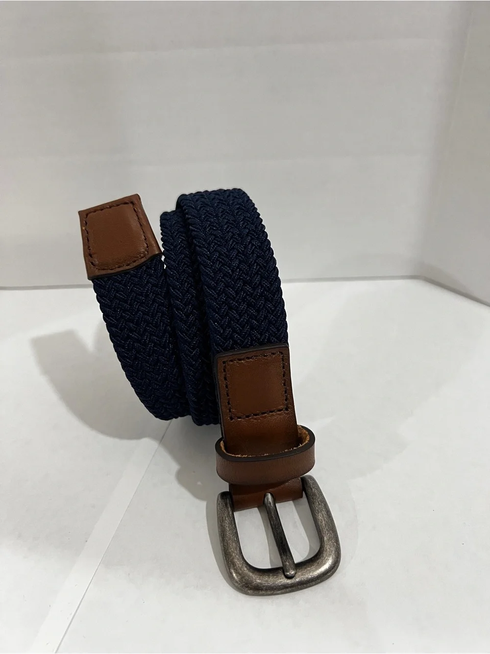 Janie and Jack Boys Braided Navy Blue Belt Size 2-3 Toddler With Buckle